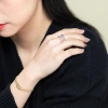 Joyería xu ping bañado en oro blanco incrustado con circonitas versión ancha anillo nuevo producto japonés y coreano ins estrellas anillo abierto mujer Specification image